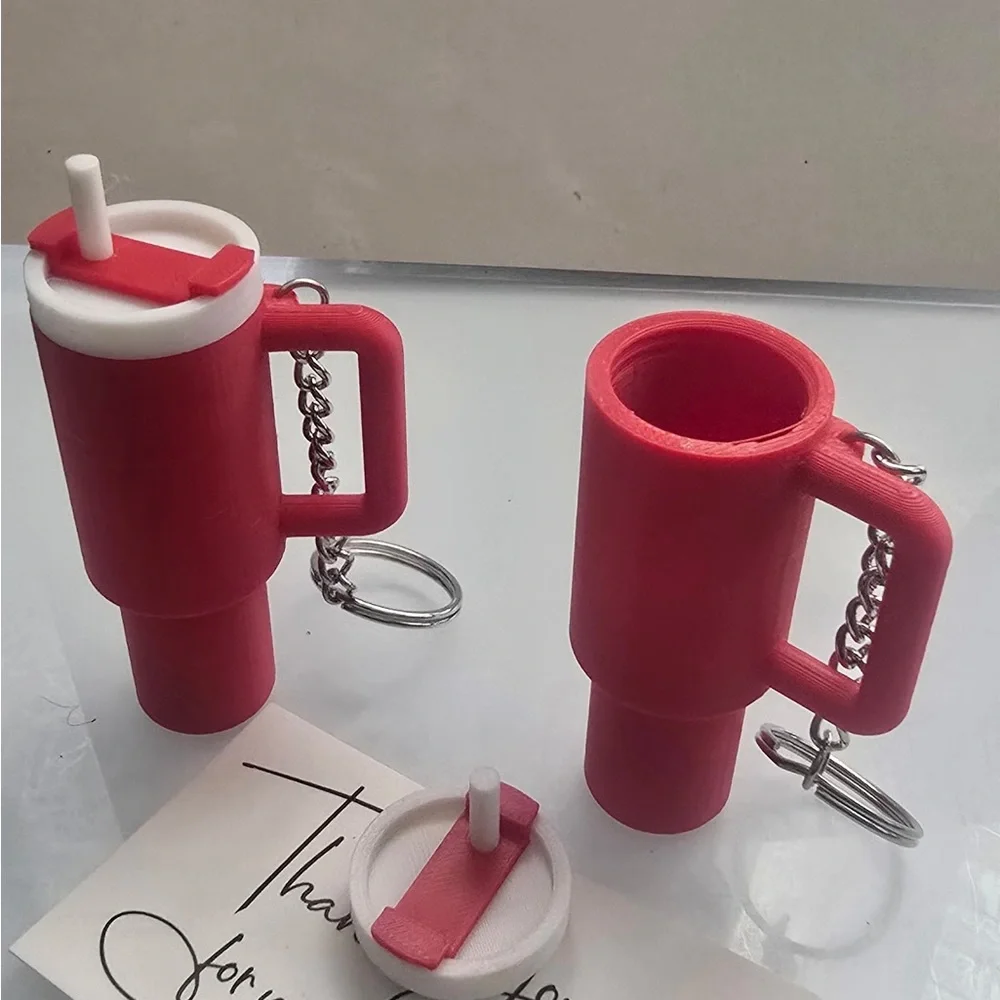 Bright Red Mini Tumbler Keychain Set - Home Party Supplies